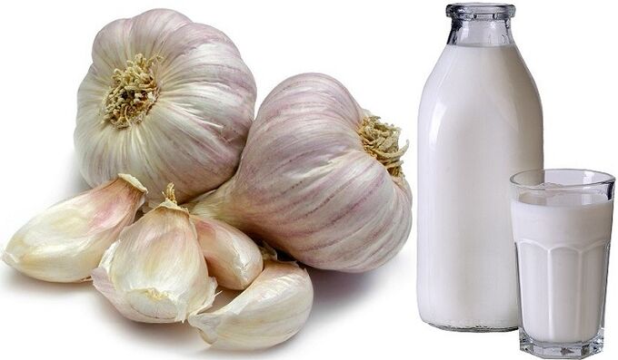 Knoblauch und Milch zur Reinigung von Parasiten